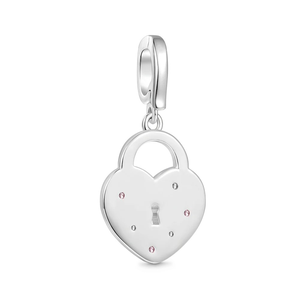 Gnoce Love Lock Clasp Clusters Charm Platinum-plated Silver Blend - Image 2