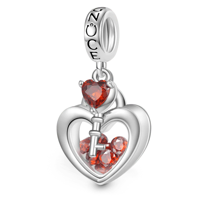 Gnoce Love Lock Double Charm Platinum-plated Silver Blend