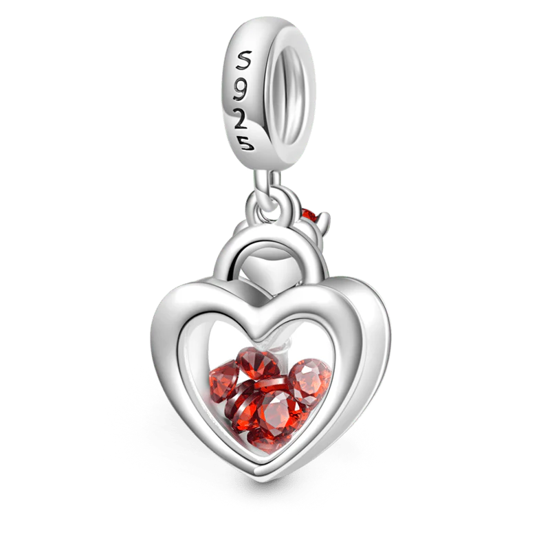 Gnoce Love Lock Double Charm Platinum-plated Silver Blend - Image 2
