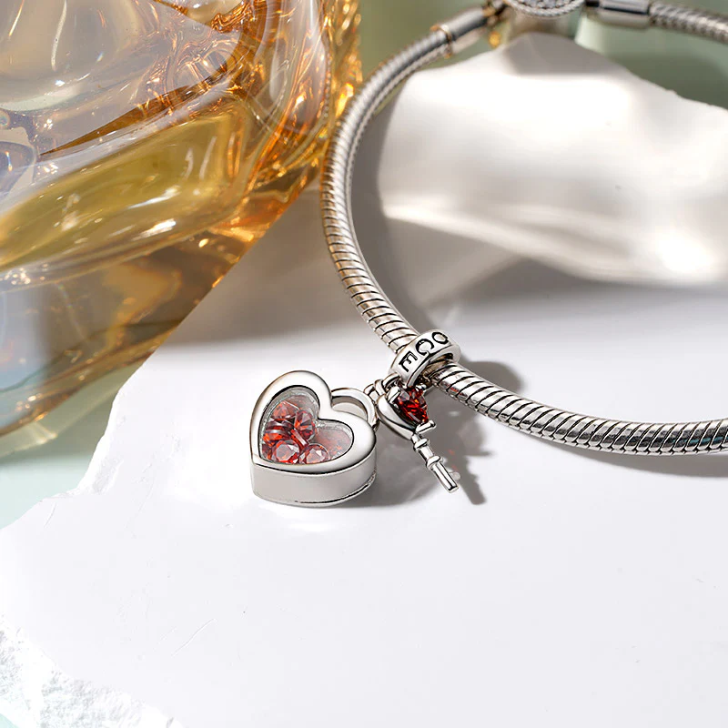 Gnoce Love Lock Double Charm Platinum-plated Silver Blend - Image 3