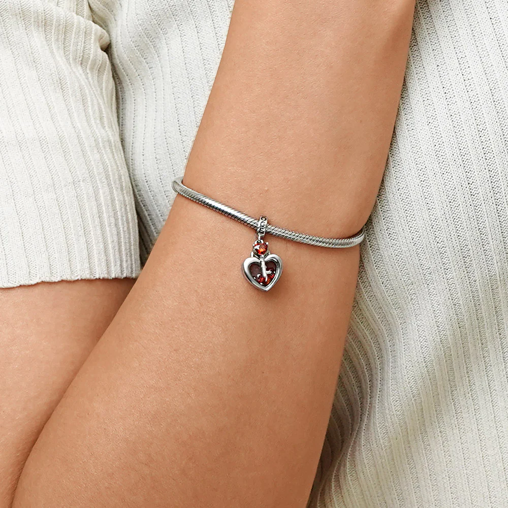 Gnoce Love Lock Double Charm Platinum-plated Silver Blend - Image 5