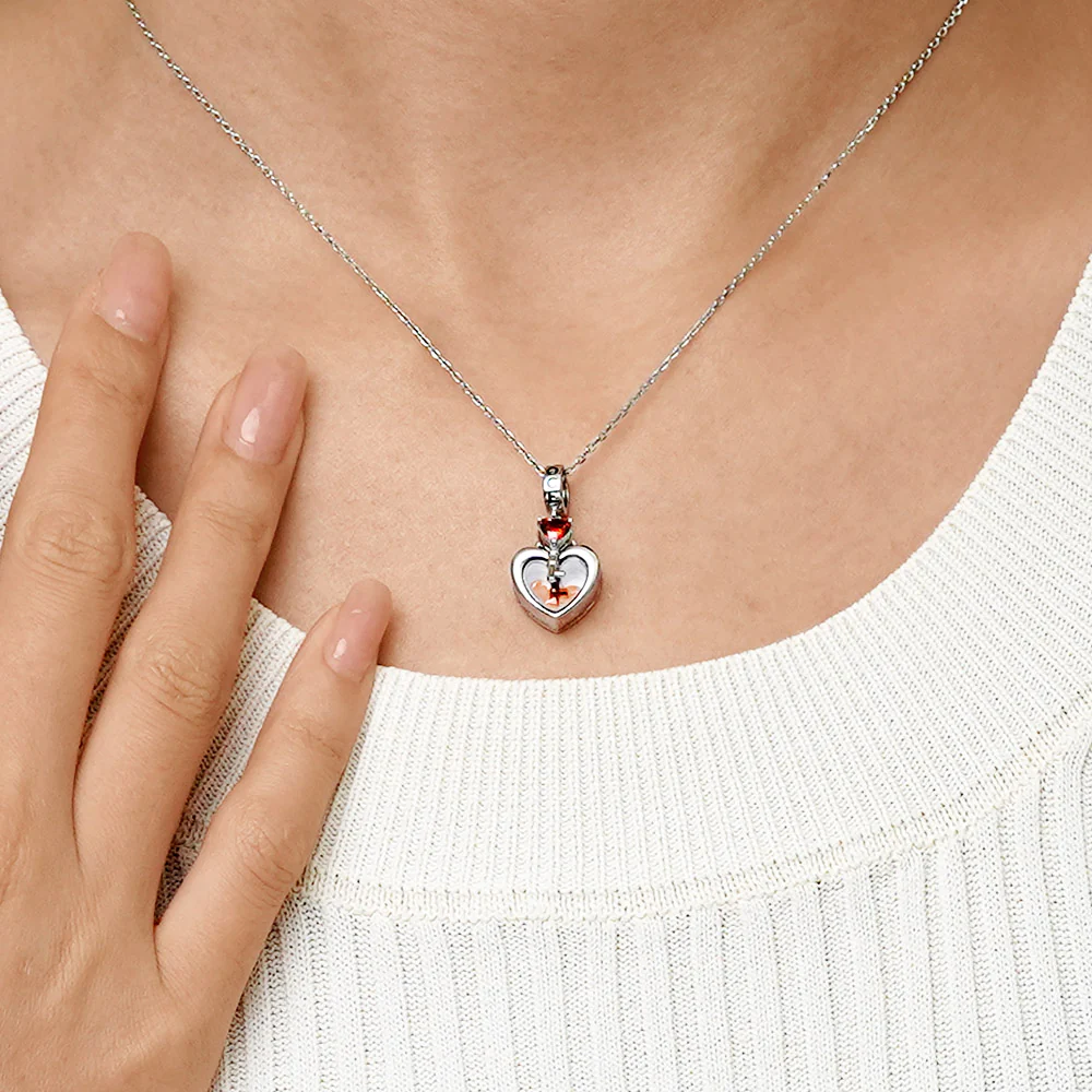 Gnoce Love Lock Double Charm Platinum-plated Silver Blend - Image 6