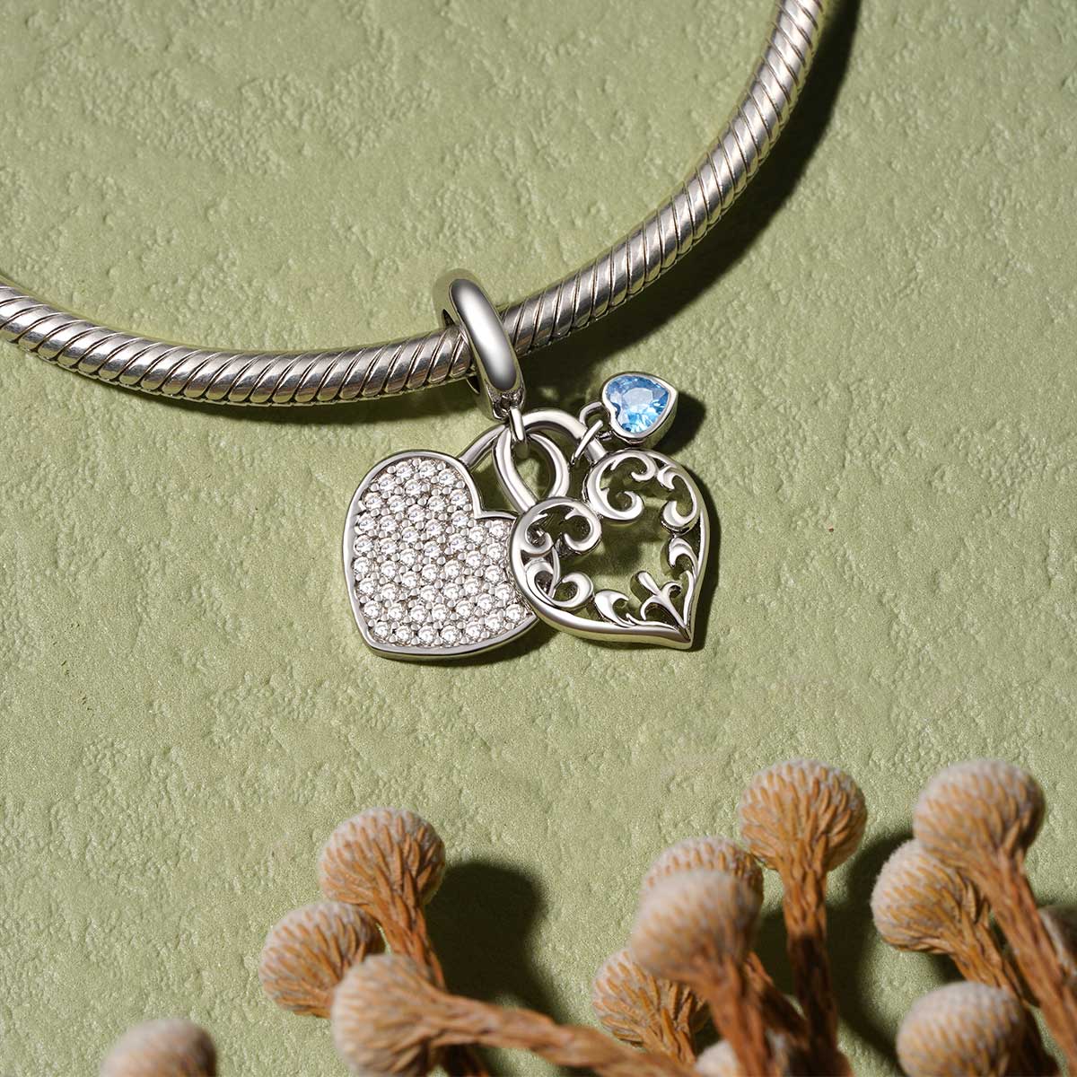 Gnoce Love Lock Pendant Dangle Charm - Image 3