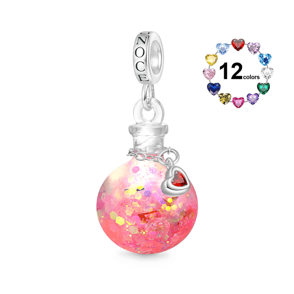 Gnoce Luminous Quicksand Bottle LetterCharm Platinum-plated Silver Blend - Image 2