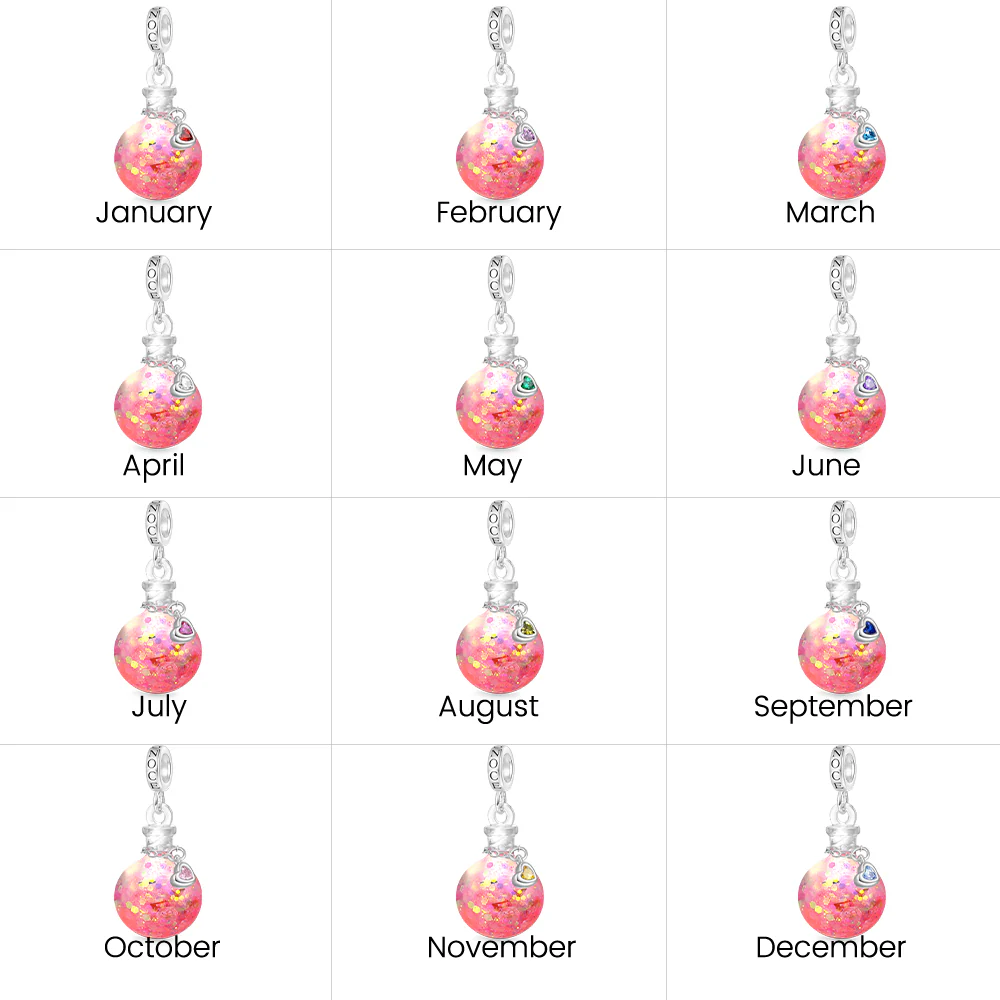 Gnoce Luminous Quicksand Bottle LetterCharm Platinum-plated Silver Blend - Image 4