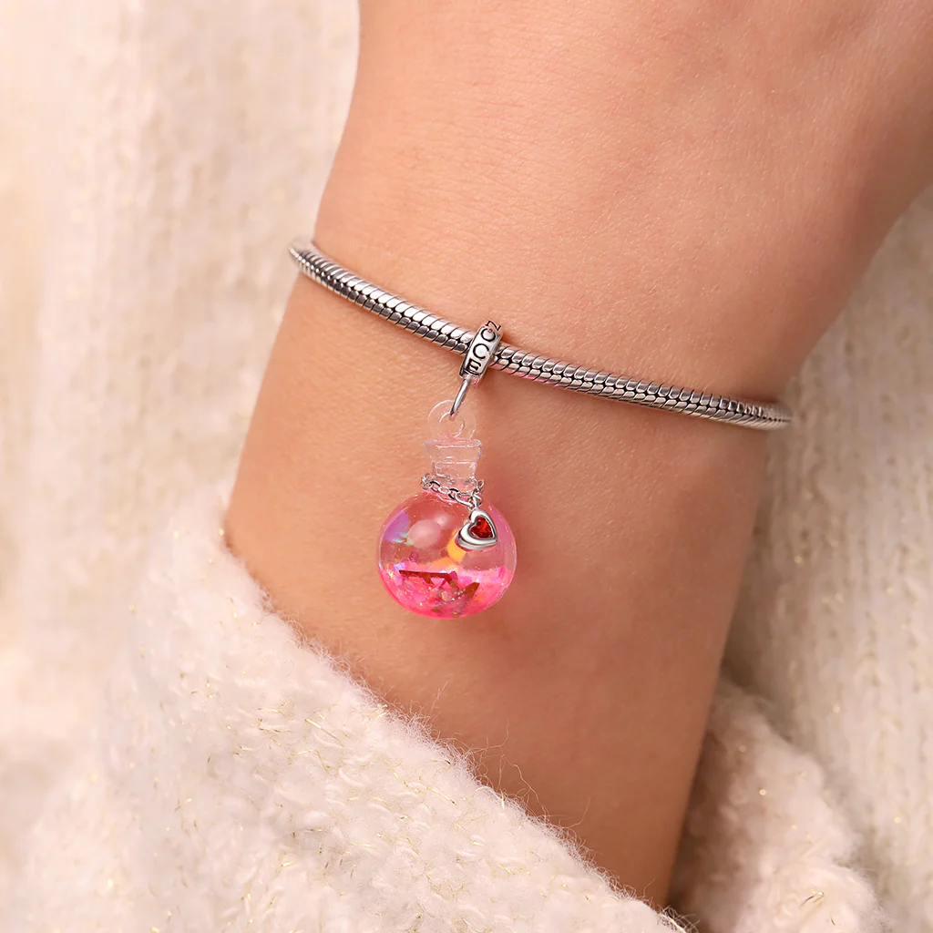 Gnoce Luminous Quicksand Bottle LetterCharm Platinum-plated Silver Blend - Image 7