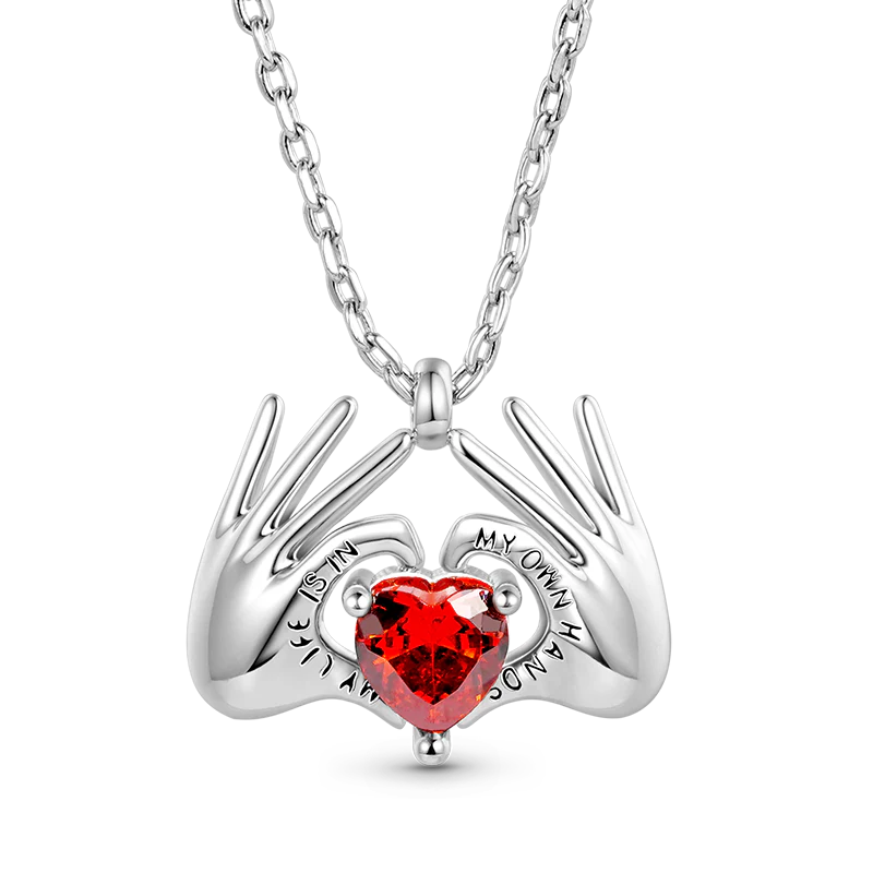 Gnoce Sparkling Love Me Necklace Platinum-plated Silver Blend