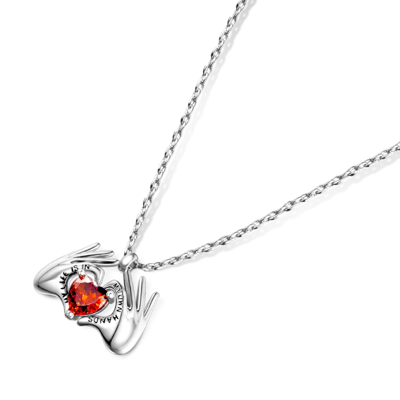 Gnoce Sparkling Love Me Necklace Platinum-plated Silver Blend - Image 2