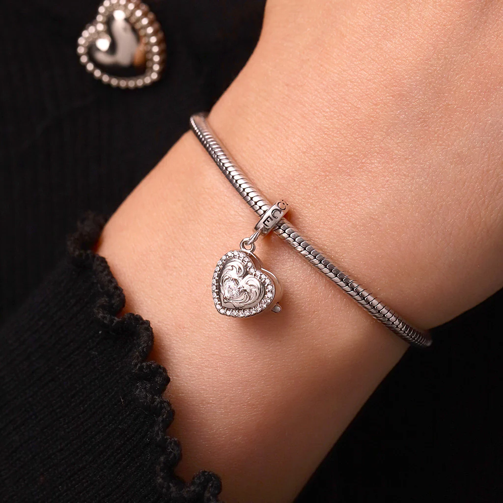Gnoce In My Heart Love Multiple Photo Charm Platinum-plated Silver Blend - Image 2