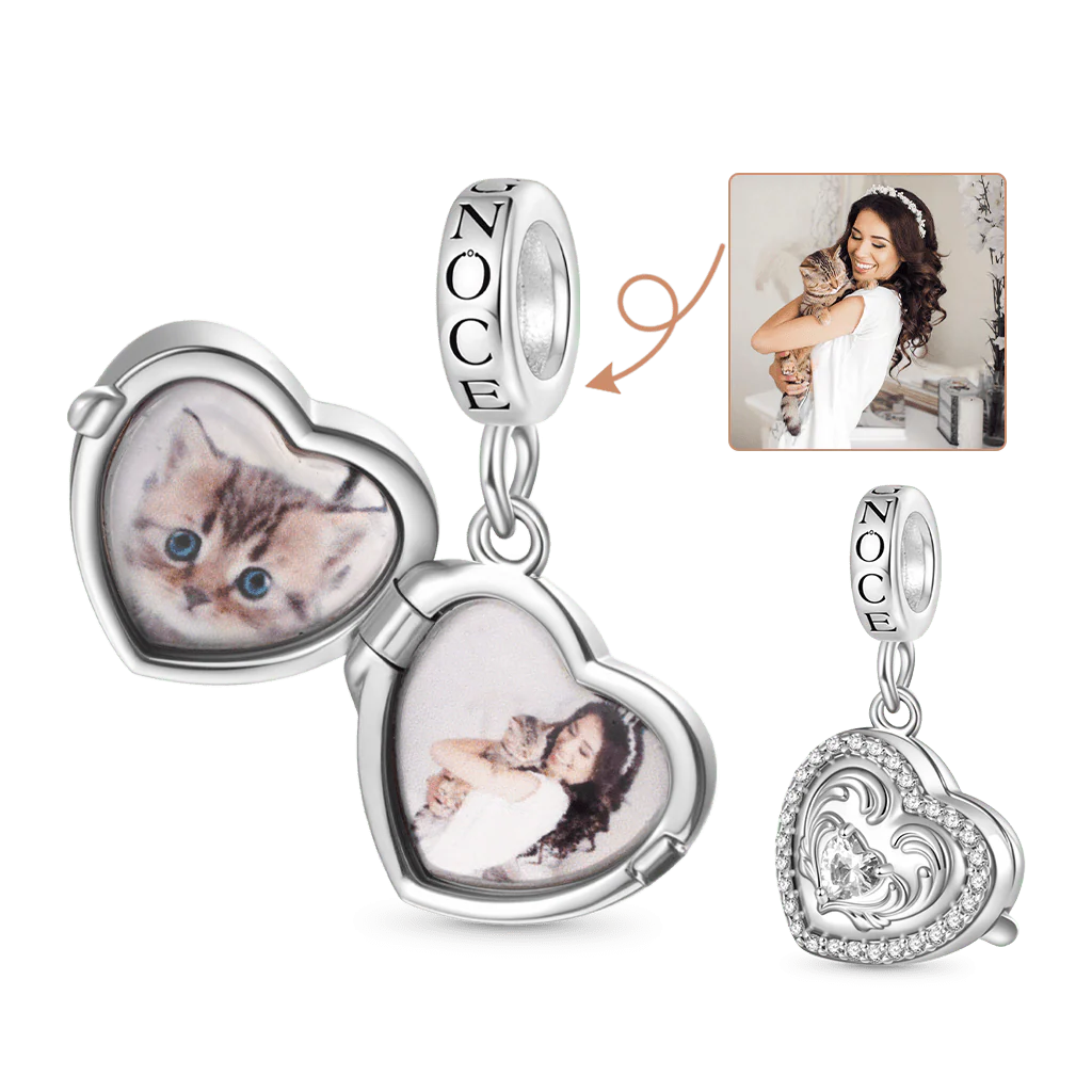Gnoce In My Heart Love Multiple Photo Charm Platinum-plated Silver Blend - Image 6