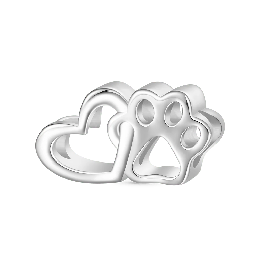 Gnoce Cute Love Pet Hollow Charm Platinum-plated Silver Blend