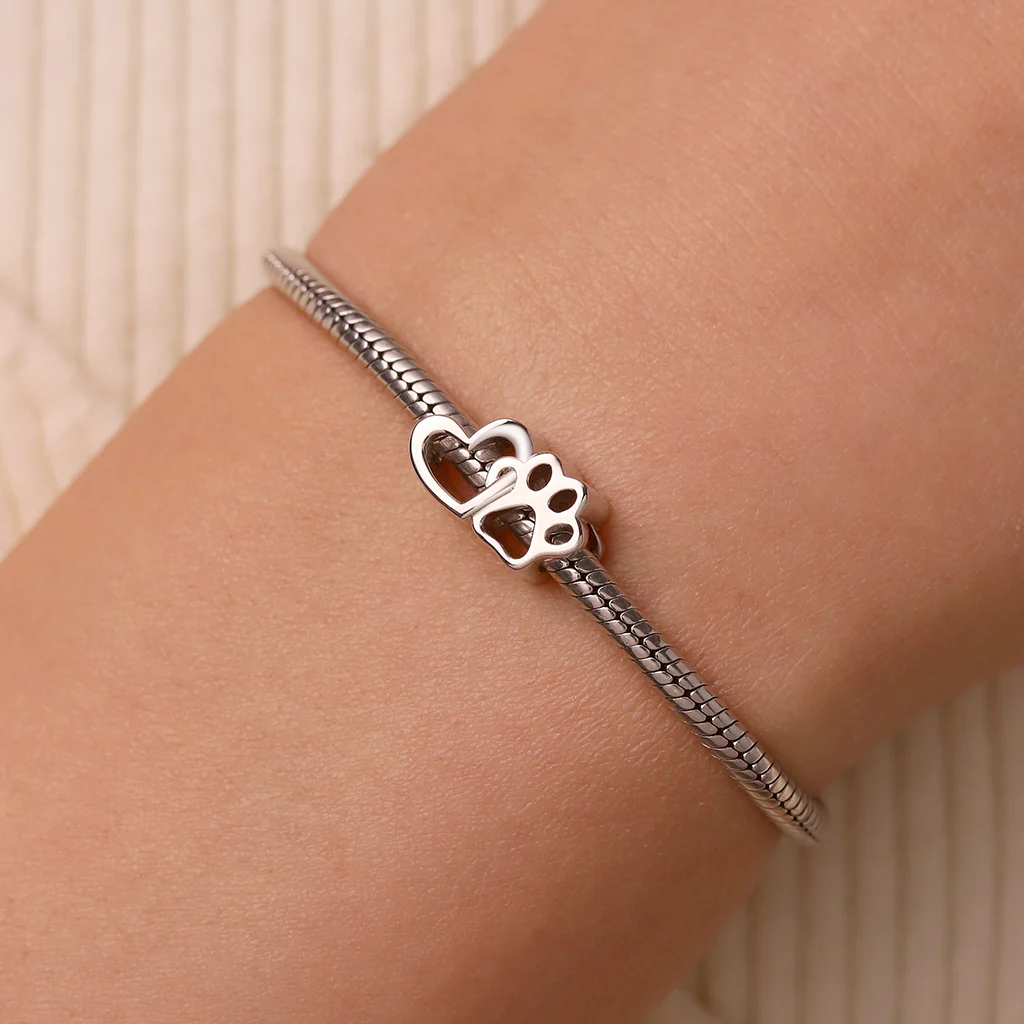 Gnoce Cute Love Pet Hollow Charm Platinum-plated Silver Blend - Image 5