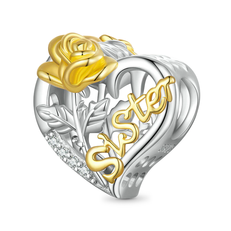 Gnoce Love Sister Heart Charm