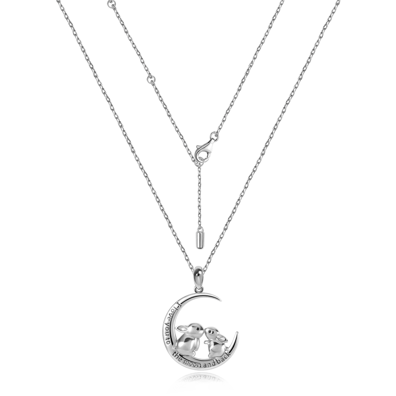 Gnoce Two Rabbits Necklace Platinum-plated Silver Blend - Image 2