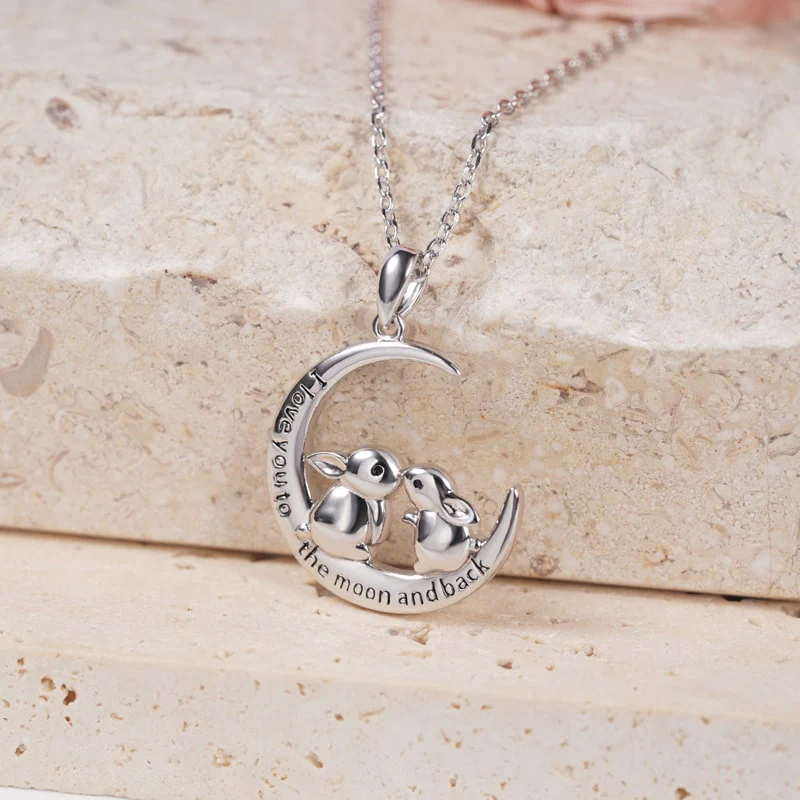 Gnoce Two Rabbits Necklace Platinum-plated Silver Blend - Image 3