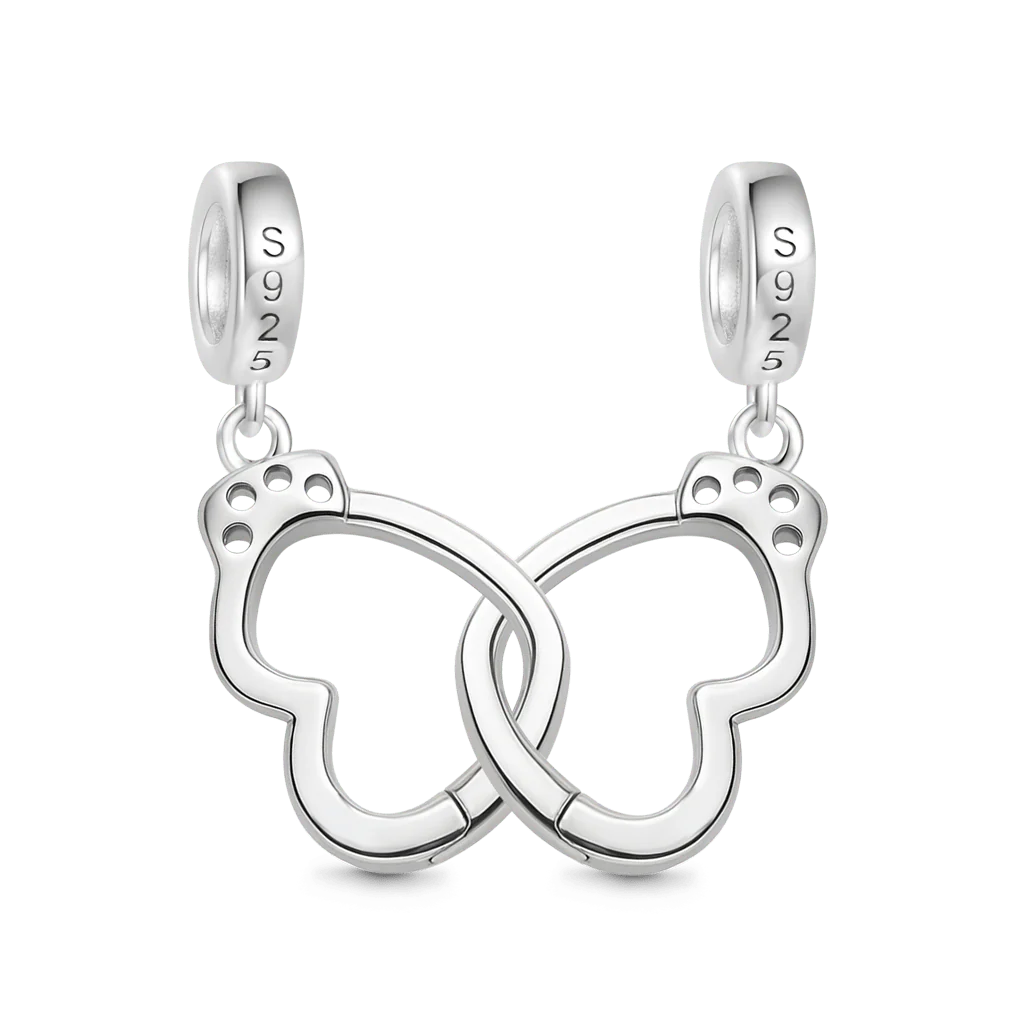 Gnoce Openable Lover's Handcuff Charm Platinum-plated Silver Blend - Image 6