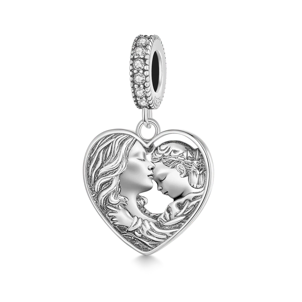 Gnoce Loving Mother and Daughter Pendant Dangle Charm