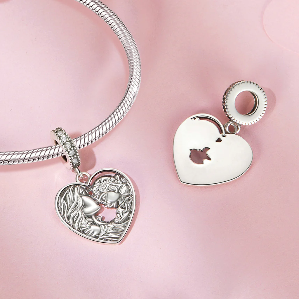 Gnoce Loving Mother and Daughter Pendant Dangle Charm - Image 3