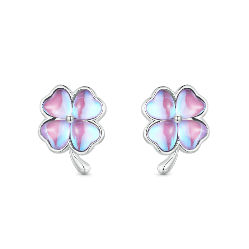 Gnoce Dazzling Colorful Lucky Clover Stud Earrings