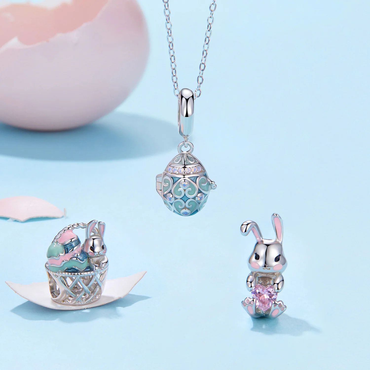 Gnoce Openable Lucky Egg Pendant Dangle Charm - Image 5