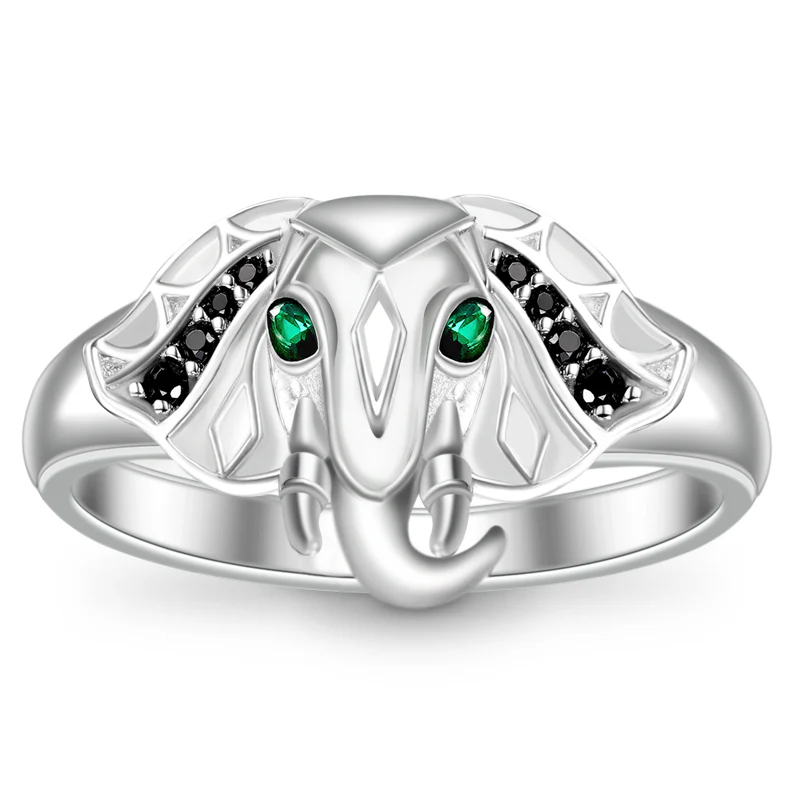 Gnoce "Lucky Elephant" Ring Platinum-plated Silver Blend