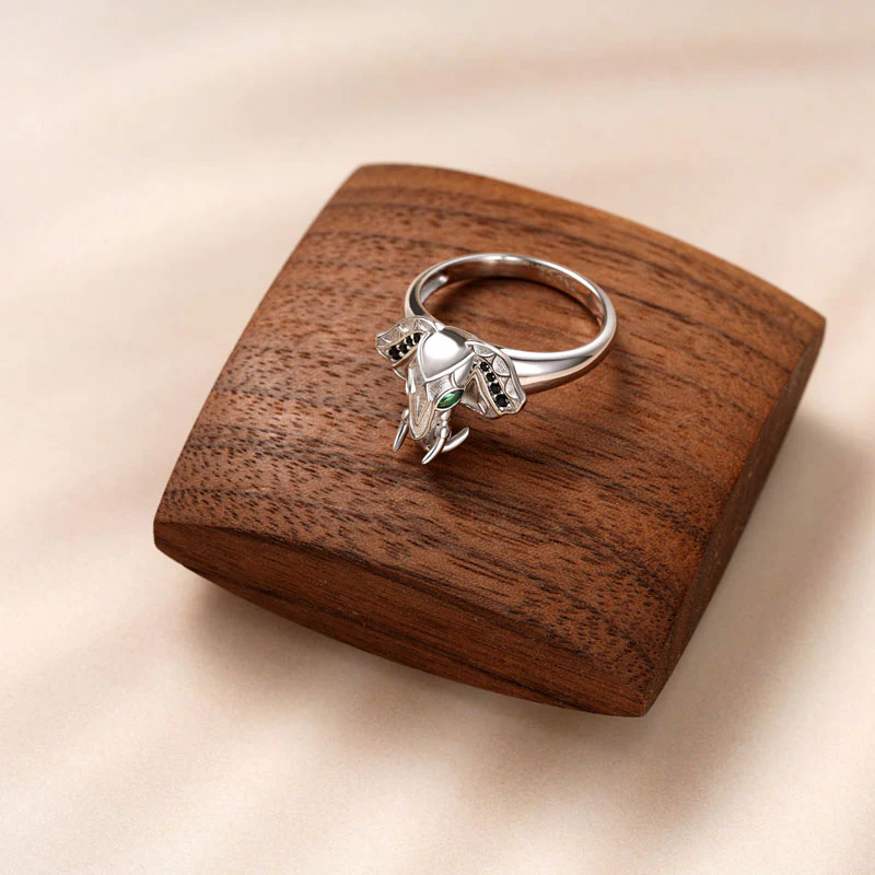 Gnoce "Lucky Elephant" Ring Platinum-plated Silver Blend - Image 3