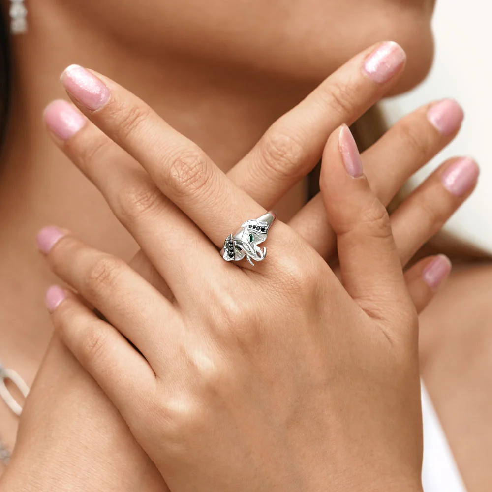 Gnoce "Lucky Elephant" Ring Platinum-plated Silver Blend - Image 5