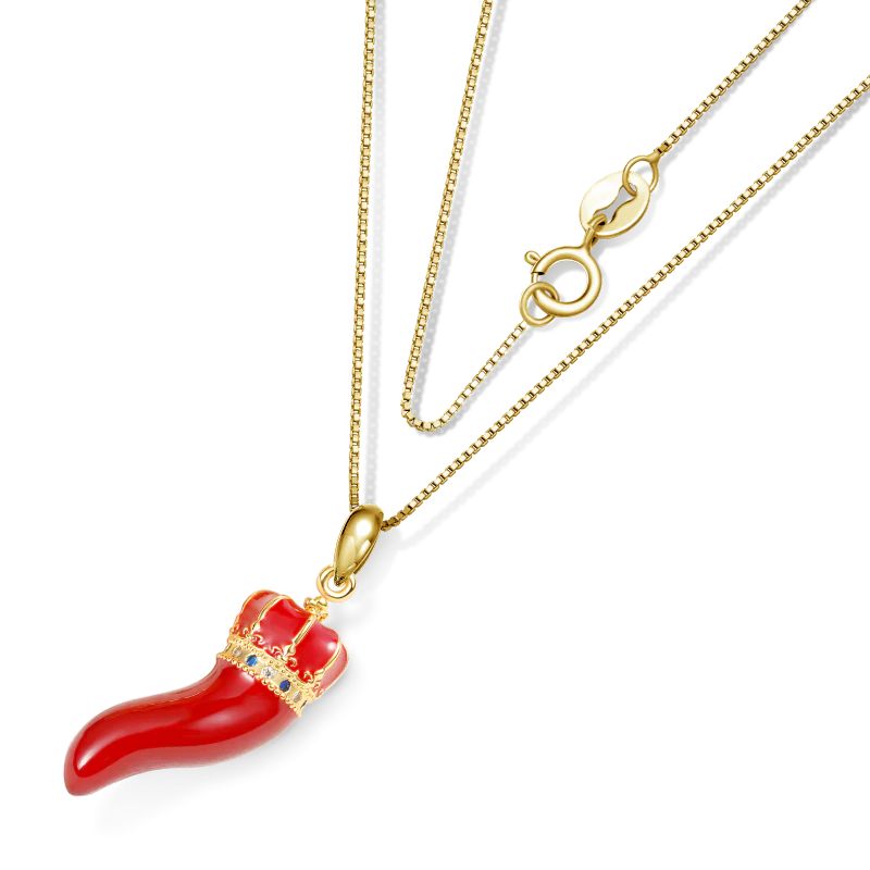 Gnoce Lucky Horn Necklace Platinum-plated Silver Blend - Image 3