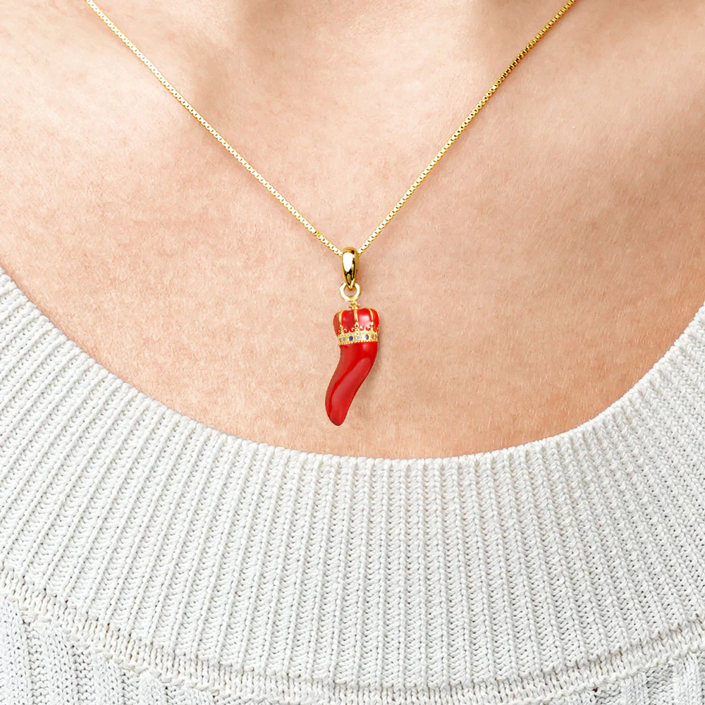 Gnoce Lucky Horn Necklace Platinum-plated Silver Blend - Image 4