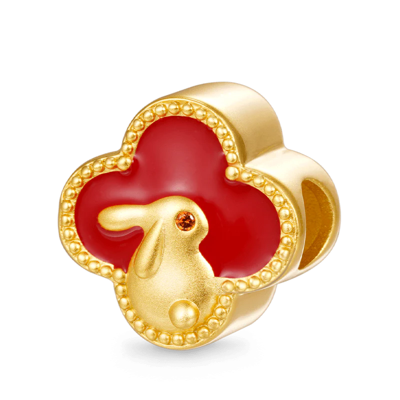 Gnoce Lucky Rabbit Gift Charm Platinum-plated Silver Blend