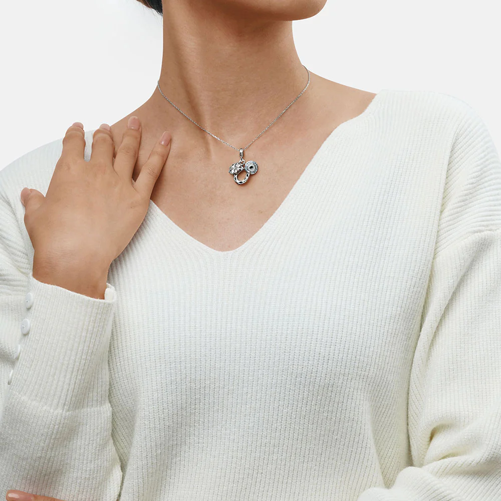 Gnoce Horseshoe, Clover & Devil's Eye Charm Platinum-plated Silver Blend - Image 6