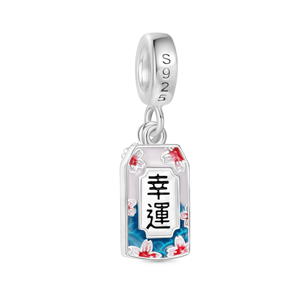 Gnoce Amulet Ukiyo-e Cherry Blossom Charm Platinum-plated Silver Blend - Image 2
