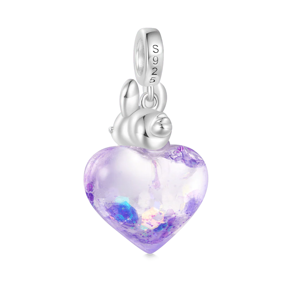 Gnoce Easter Bunny Glitter Charm Platinum-plated Silver Blend - Image 3