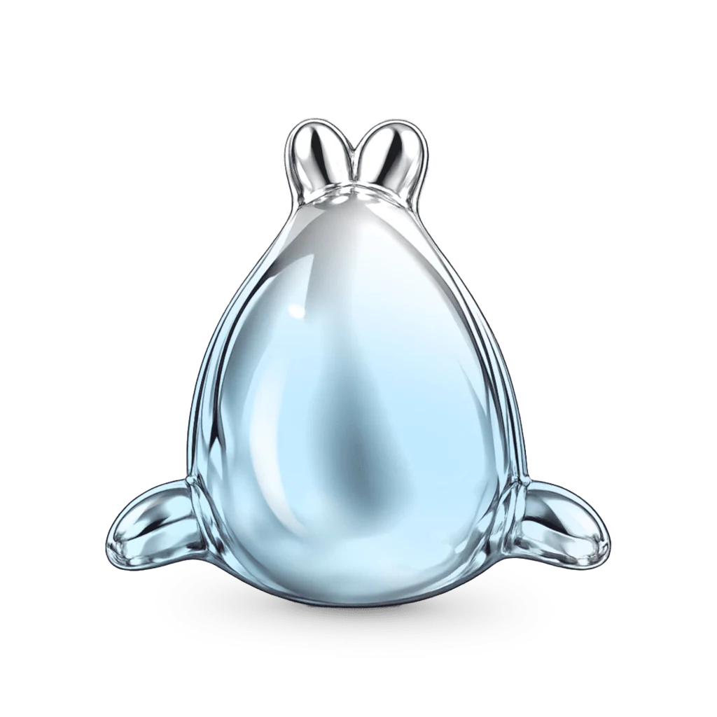 Gnoce Lying Seal Stopper Charm Platinum-plated Silver Blend - Image 5