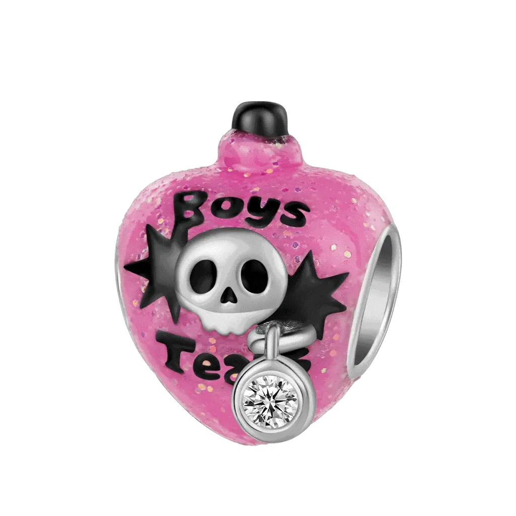 Gnoce Tears Bottle Glow-in-the-Dark Charm Platinum-plated Silver Blend