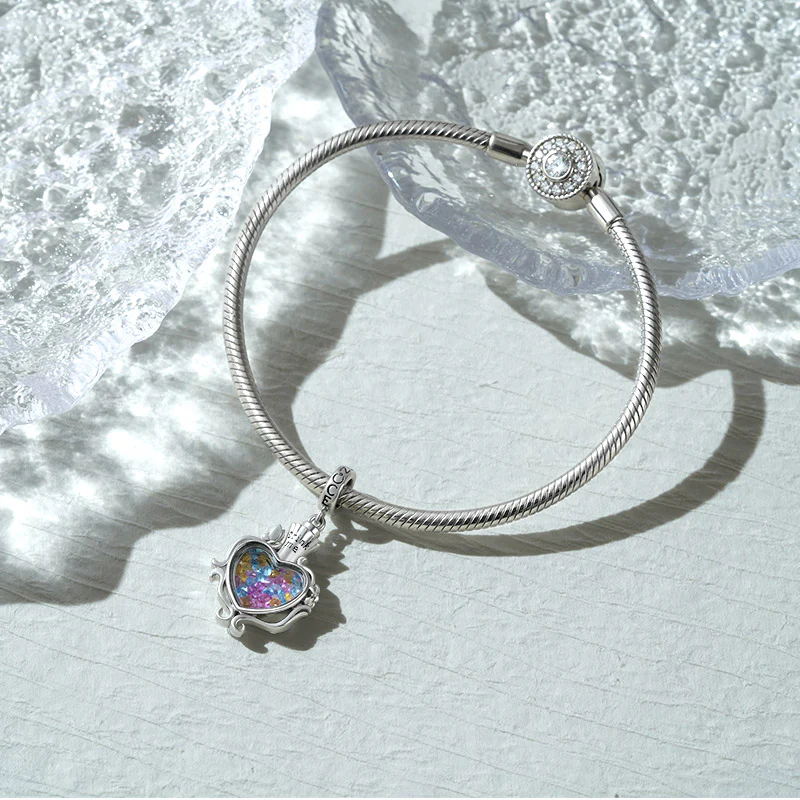 Gnoce Drink Me Magic Bottle Charm Platinum-plated Silver Blend - Image 2