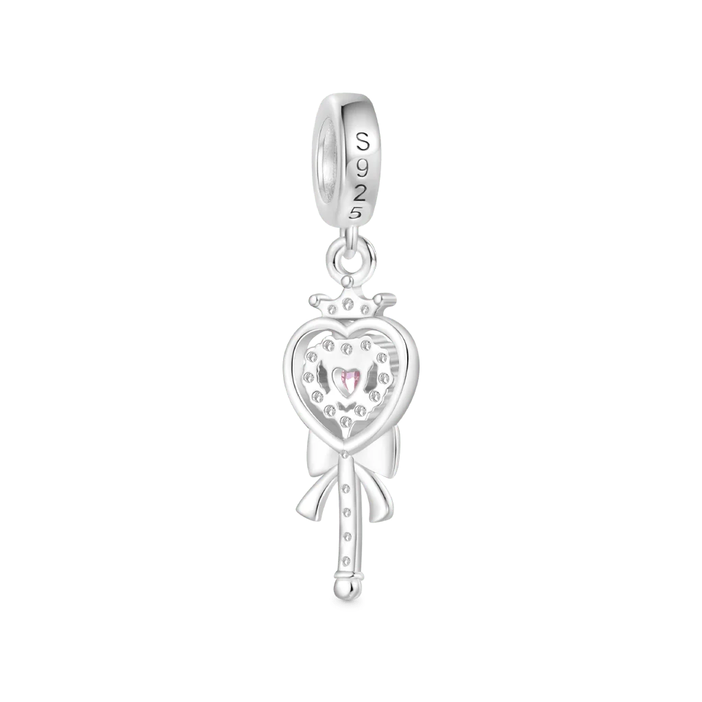 Gnoce Heart Magic Wand Pendant Dangle Charm - Image 2