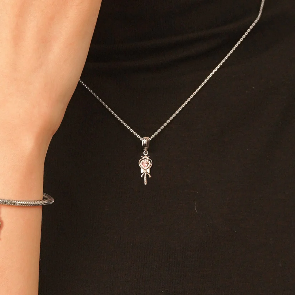Gnoce Heart Magic Wand Pendant Dangle Charm - Image 5