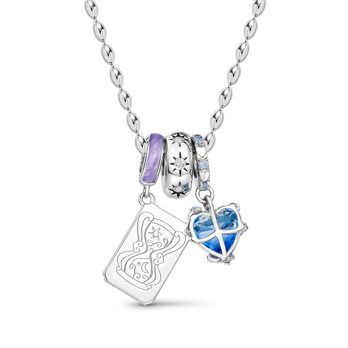 Gnoce Blue Magic Heart and the Magician Tarot Pendant Necklace Set - Image 5
