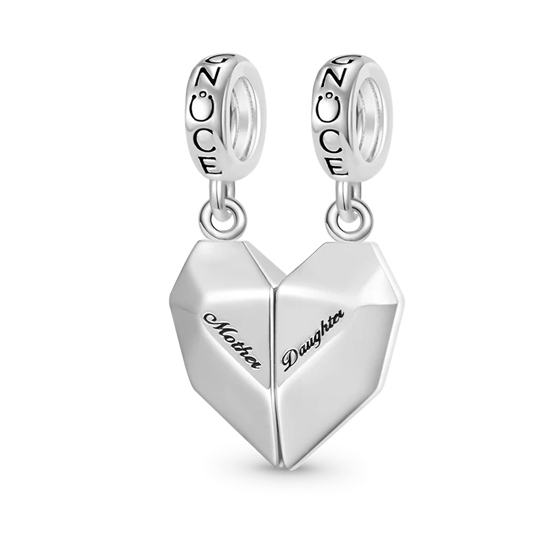 Gnoce Magnet Heart Engravable Charm Platinum-plated Silver Blend - Image 3