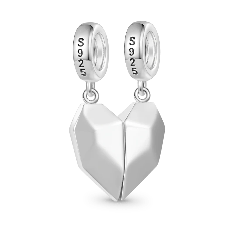 Gnoce Magnet Heart Engravable Charm Platinum-plated Silver Blend - Image 4
