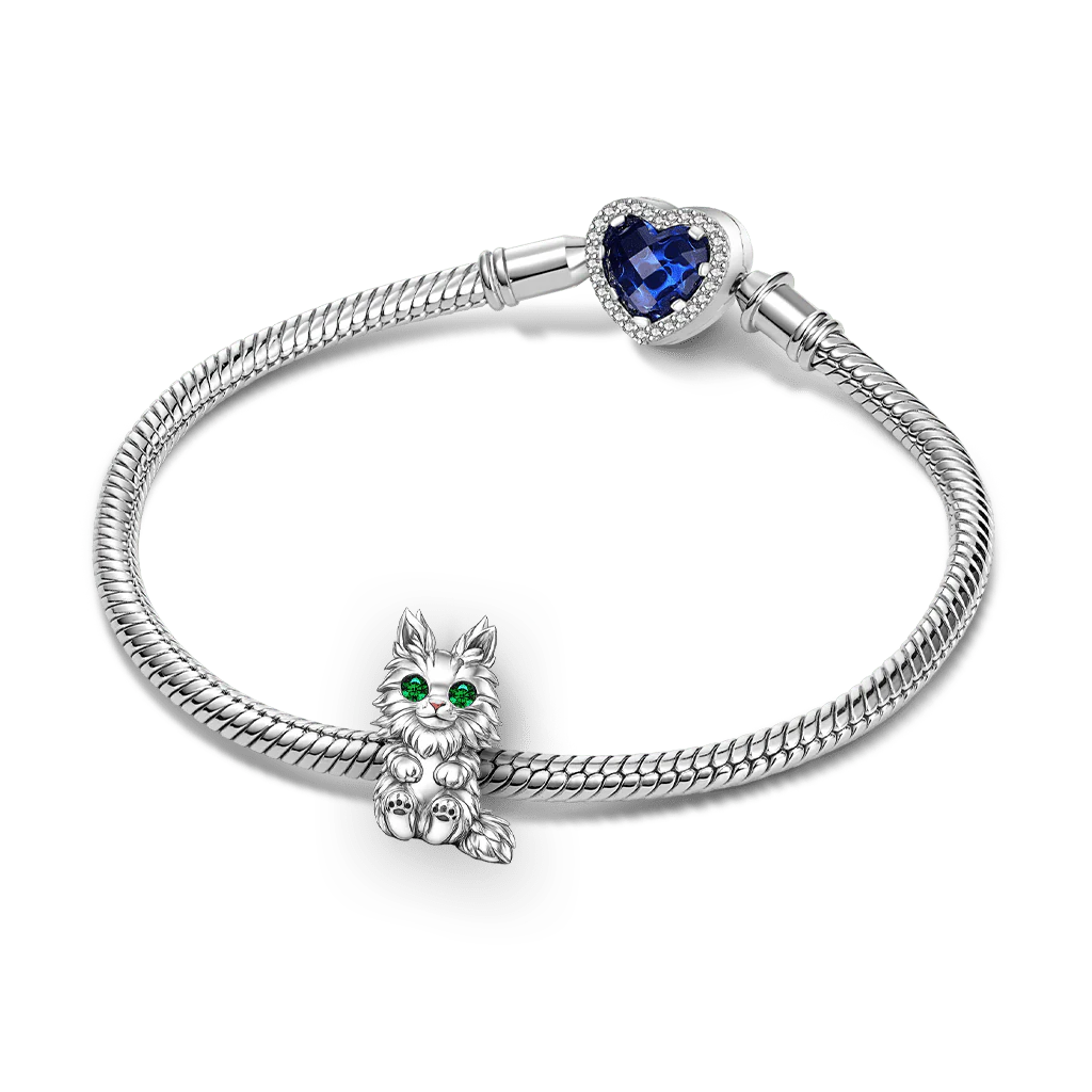 Gnoce Maine Coon Cat Charm Platinum-plated Silver Blend - Image 3