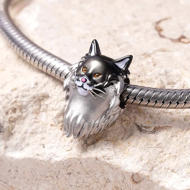 Gnoce Maine Coon Cat Charm Platinum-plated Silver Blend - Image 2