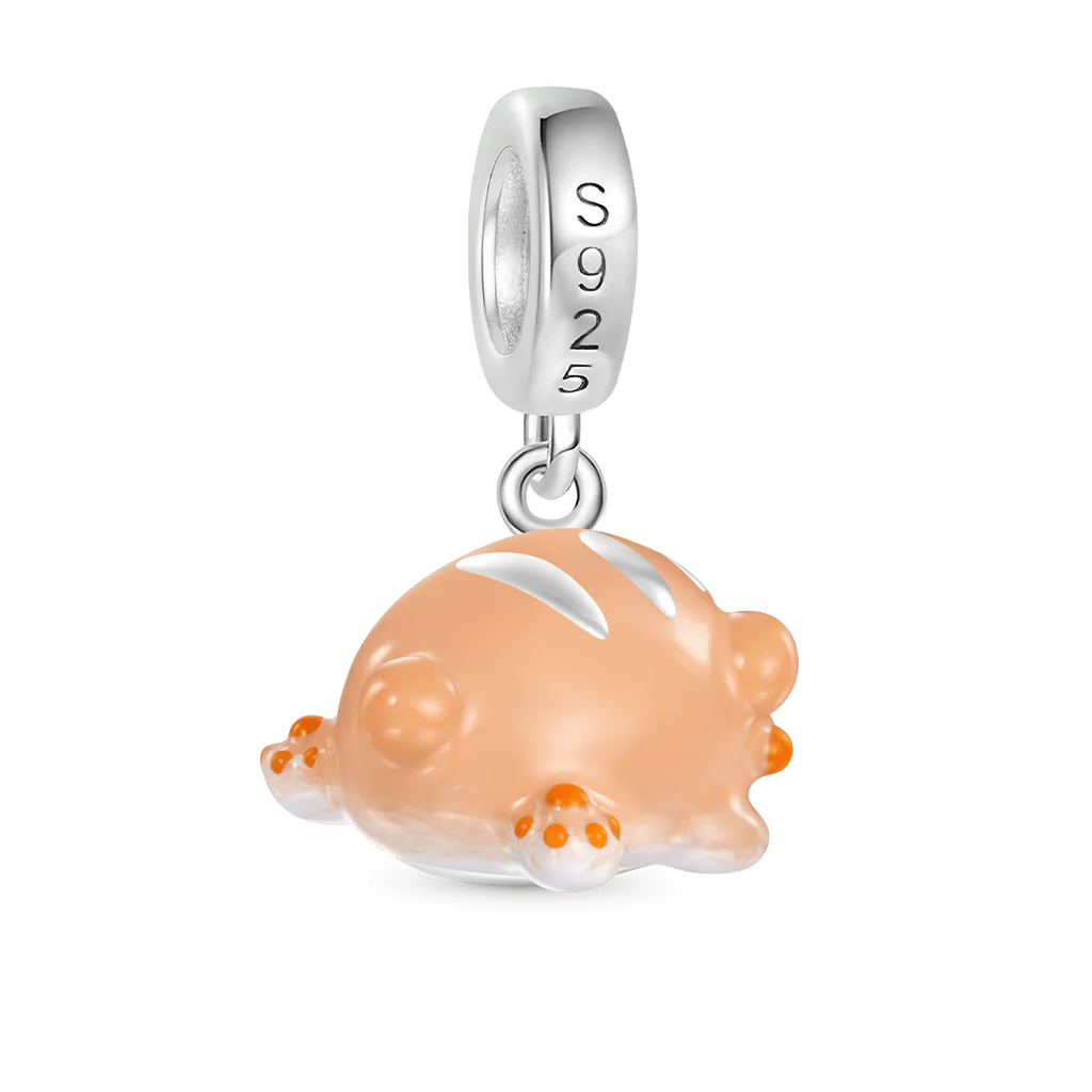 Gnoce Maku the Bread Bear Charm Platinum-plated Silver Blend - Image 2