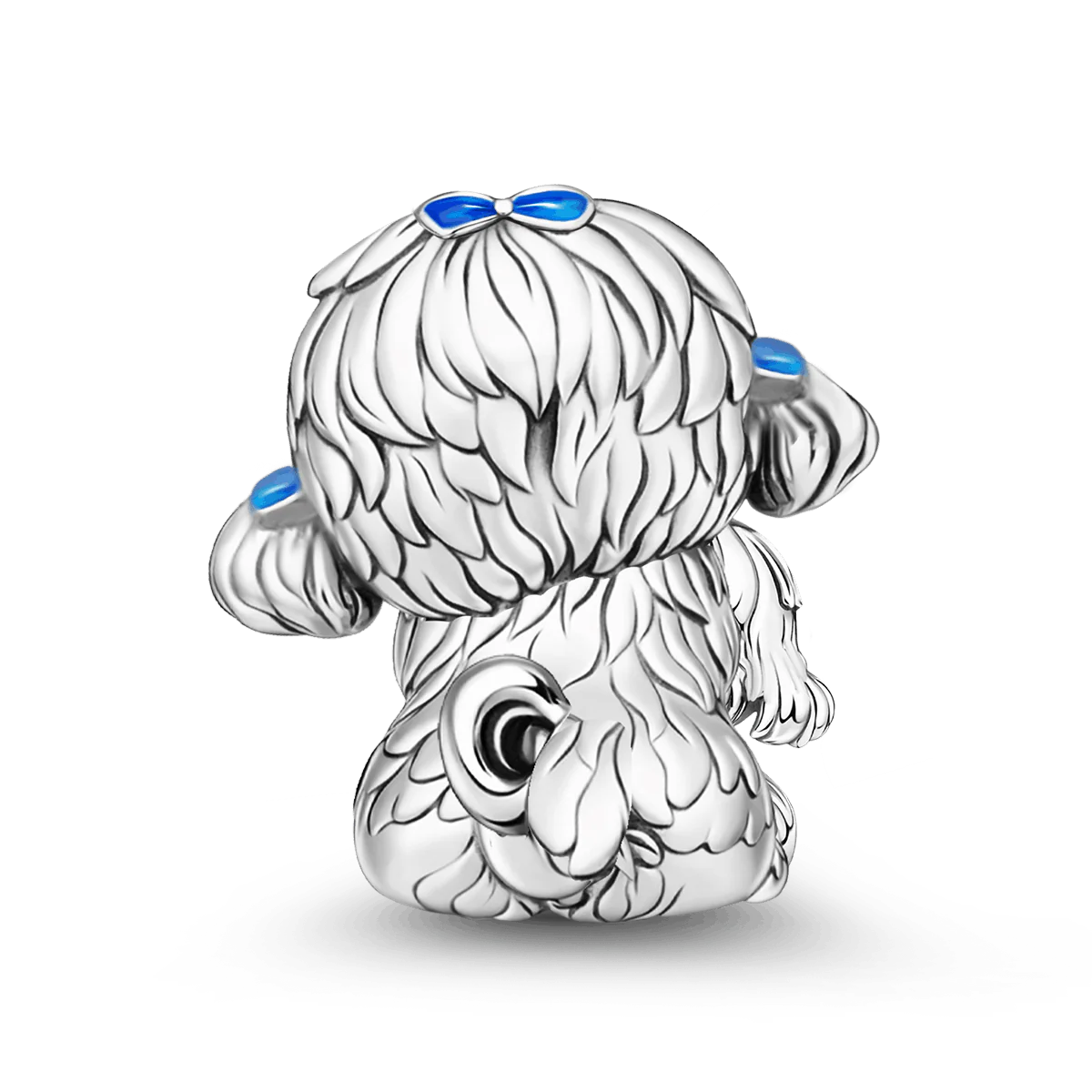 Gnoce Maltese Dog Embraces Baby Charm Platinum-plated Silver Blend - Image 5