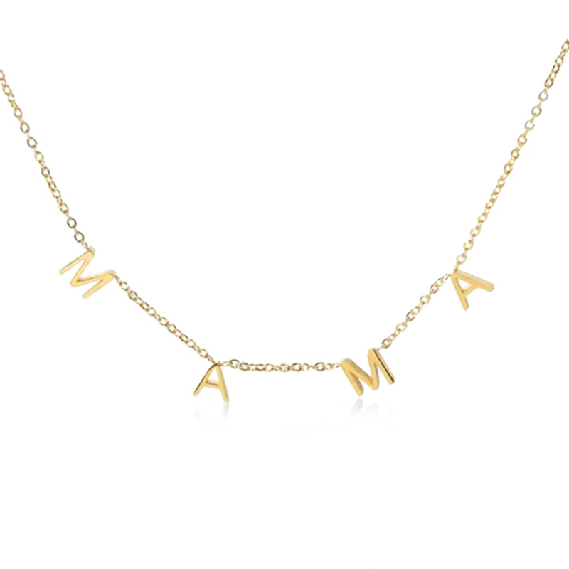 Gnoce MAMA Pave Letter Necklace