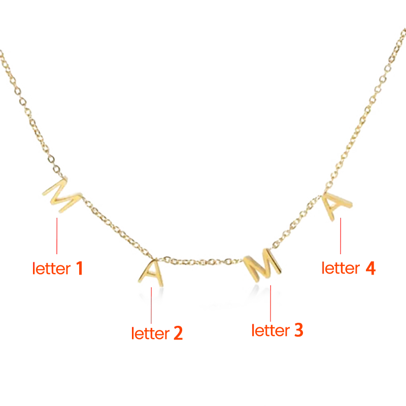 Gnoce MAMA Pave Letter Necklace - Image 2
