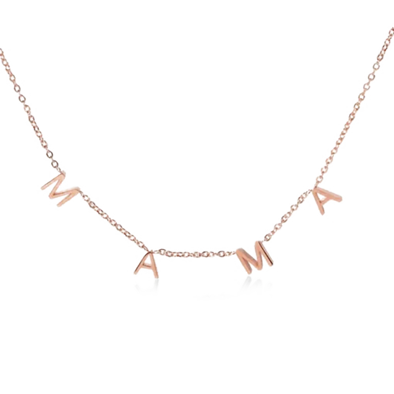 Gnoce MAMA Pave Letter Necklace - Image 3