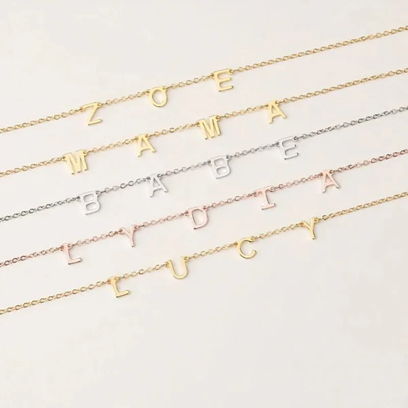 Gnoce MAMA Pave Letter Necklace - Image 5