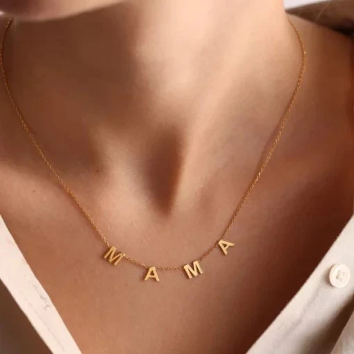 Gnoce MAMA Pave Letter Necklace - Image 8